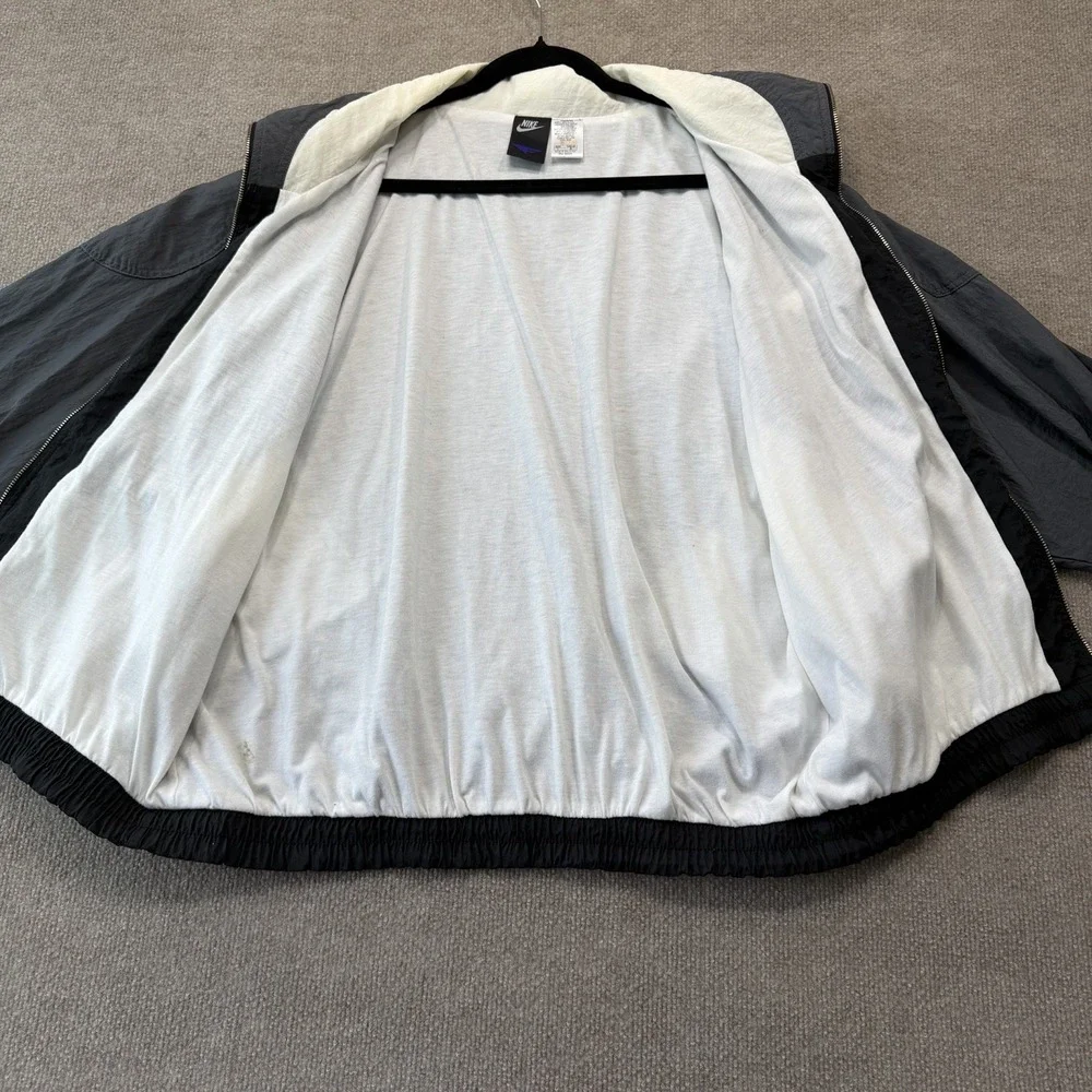 Vintage Nike Flight Windbreaker Track Jacket Men's Size Large Gray Black White
